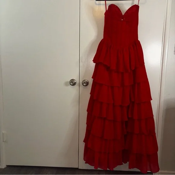 BERLINNOVA Red Tiered Corset Dress - Picture 14 of 14